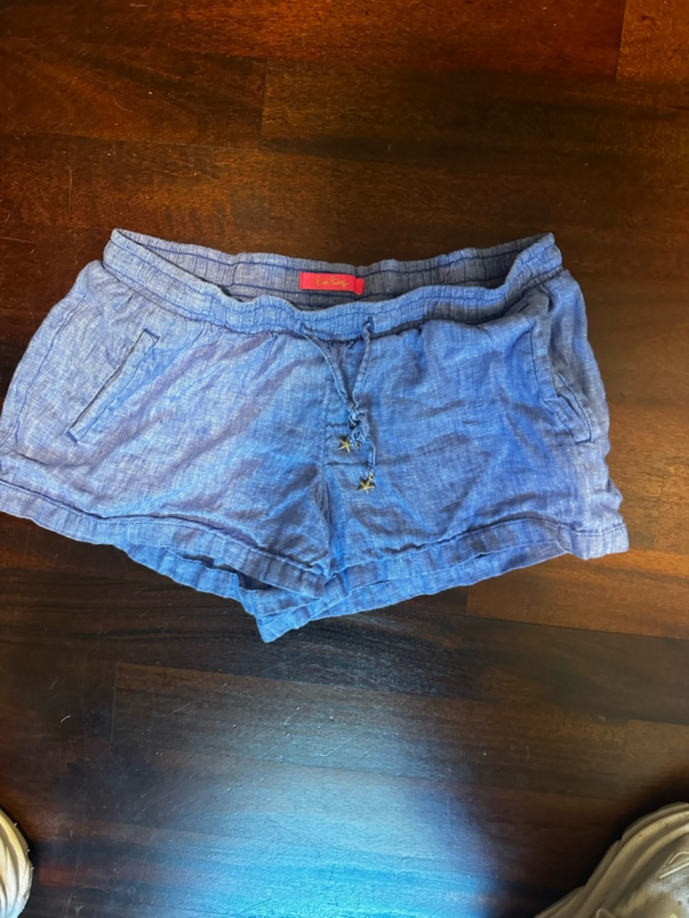 Lilly Pulitzer Blue Linen Blend Athletic Shorts